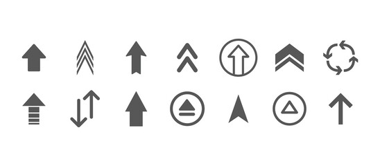 Arrows vector collection. Set of arrow pictogram variations. Simple icons.