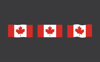 Flag of Canada. Canadian national symbol. Red maple leaf.