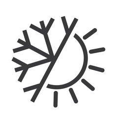 Sun snowflake sign, weather insulate, emblem, vector, illustration.