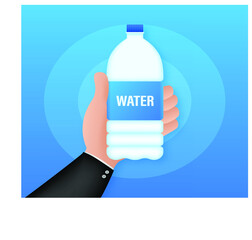 Blue Water Bottle on White mockup