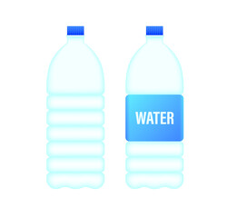 Blue Water Bottle on White mockup