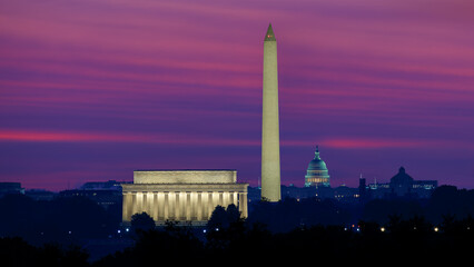 National Mall Monuments Across Potomac River TImelapse in Washington DC Lincoln Memorial Washington...