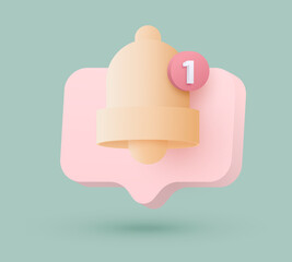 Reminder alert in 3d style. Alert message. Event reminder. Banner design. Social media element. 3d vector render concept