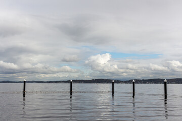 Obraz premium pier and clouds