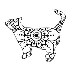 Mandala Cat Coloring Page For Kids