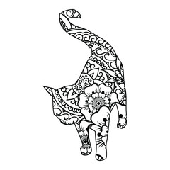 Mandala Cat Coloring Page For Kids