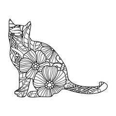Mandala Cat Coloring Page For Kids