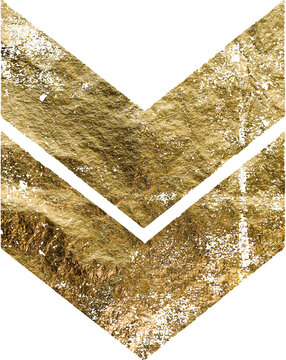 gold foil chevron element with transparent background