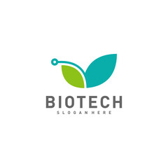 Bio tech Leaf logo template, Molecule, DNA, Atom, Medical or Science Logo Design Vector