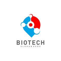 Bio tech Point logo template, Molecule, DNA, Atom, Medical or Science Logo Design Vector