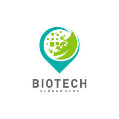 Bio tech Point logo template, Molecule, DNA, Atom, Medical or Science Logo Design Vector