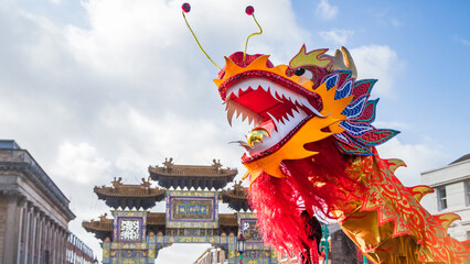 Chinese Dragon under a bright sky - 503508858
