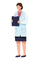 female doctor with checklist