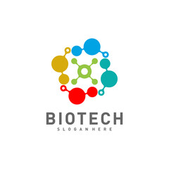 Bio tech, Molecule, DNA, Atom, Medical or Science Logo Design Vector