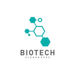 Bio tech, Molecule, DNA, Atom, Medical or Science Logo Design Vector
