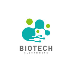 Plakat Bio tech, Molecule, DNA, Atom, Medical or Science Logo Design Vector
