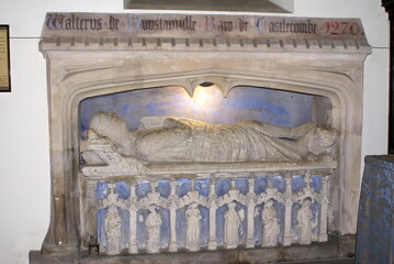 Memorial to Sir Walter de Dunstanville in St Andrew's Church in Castle Combe, England