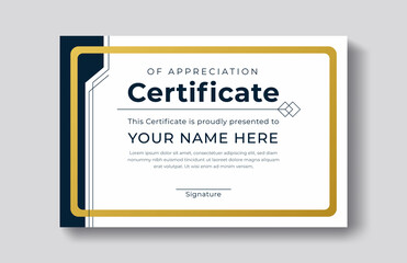 Modern certificate appreciation, certificate achievement template, award, achievement, certificate of recognition, excellence, certificate border, completion template certificate design template