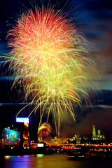 Russia, Moscow, festive fireworks on Victory Day.