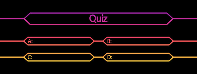 Quiz millionaire. Quiz game with question and choice of answer. Contest on tv show. Test competition on app. Intellectual quest. Template for questionnaire, guess and examination. Vector. - obrazy, fototapety, plakaty