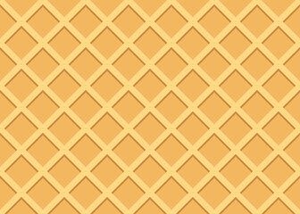 Waffle pattern. Waffle texture seamless pattern. Wafer cone texture for icecream. Seamless pattern for ice cream. Design biscuit background. Snack waffel wallpaper. Vector