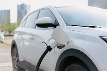Fototapeta premium car charging in city park