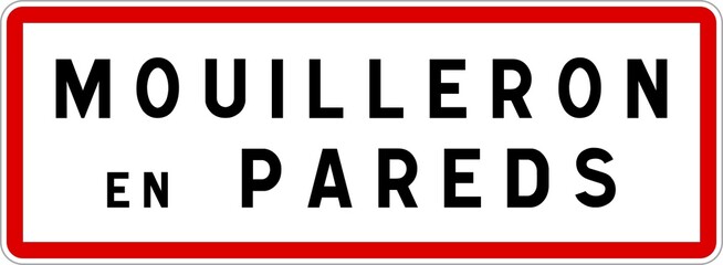 Panneau entrée ville agglomération Mouilleron-en-Pareds / Town entrance sign Mouilleron-en-Pareds
