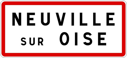 Panneau entrée ville agglomération Neuville-sur-Oise / Town entrance sign Neuville-sur-Oise
