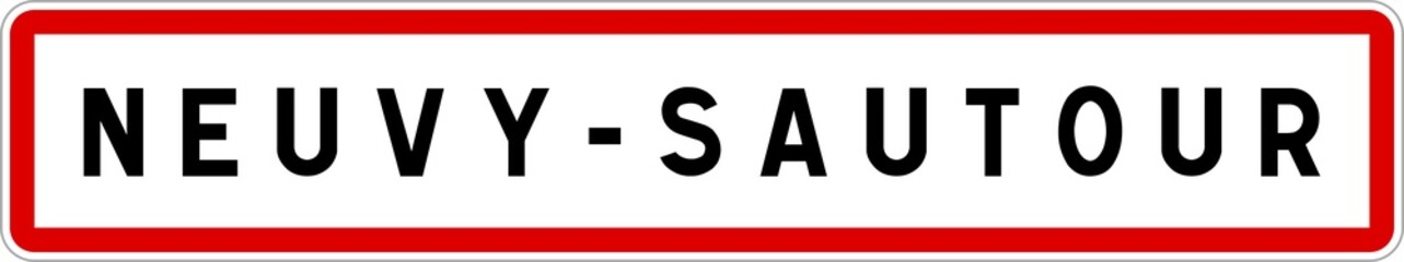Panneau entrée ville agglomération Neuvy-Sautour / Town entrance sign Neuvy-Sautour