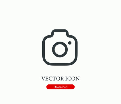 Camera vector icon. Editable stroke. Symbol in Line Art Style for Design, Presentation, Website or Mobile Apps Elements, Logo. Camera symbol illustration. Pixel vector graphics - Vector