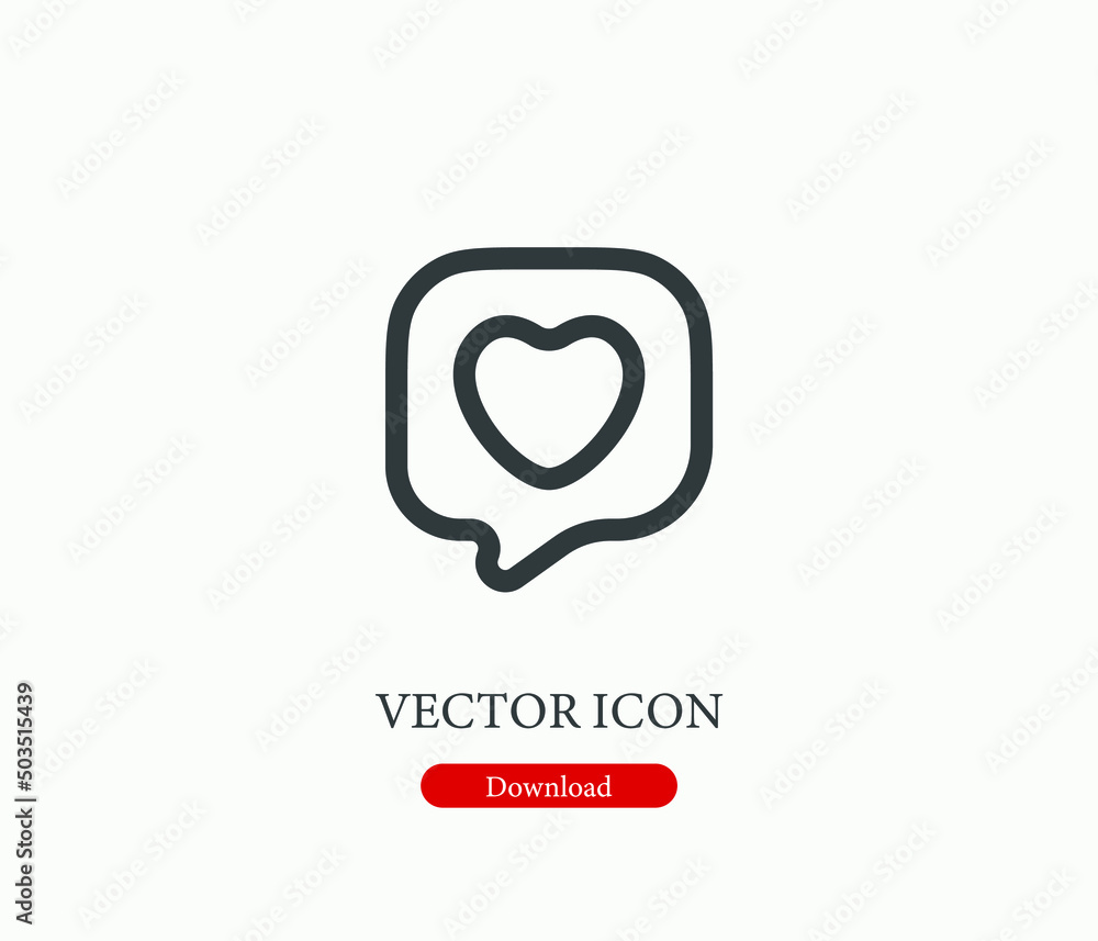Poster comment vector icon. editable stroke. symbol in line art style for design, presentation, website or 