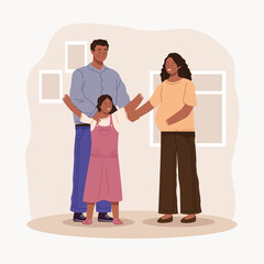 Obraz premium afro parents and daughter