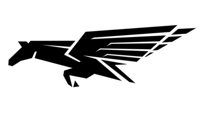 Pegasus Speed Abstract Emblem Design