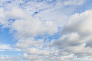 Blue sky and white clouds. Beauty of nature