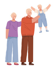 blond parents and son