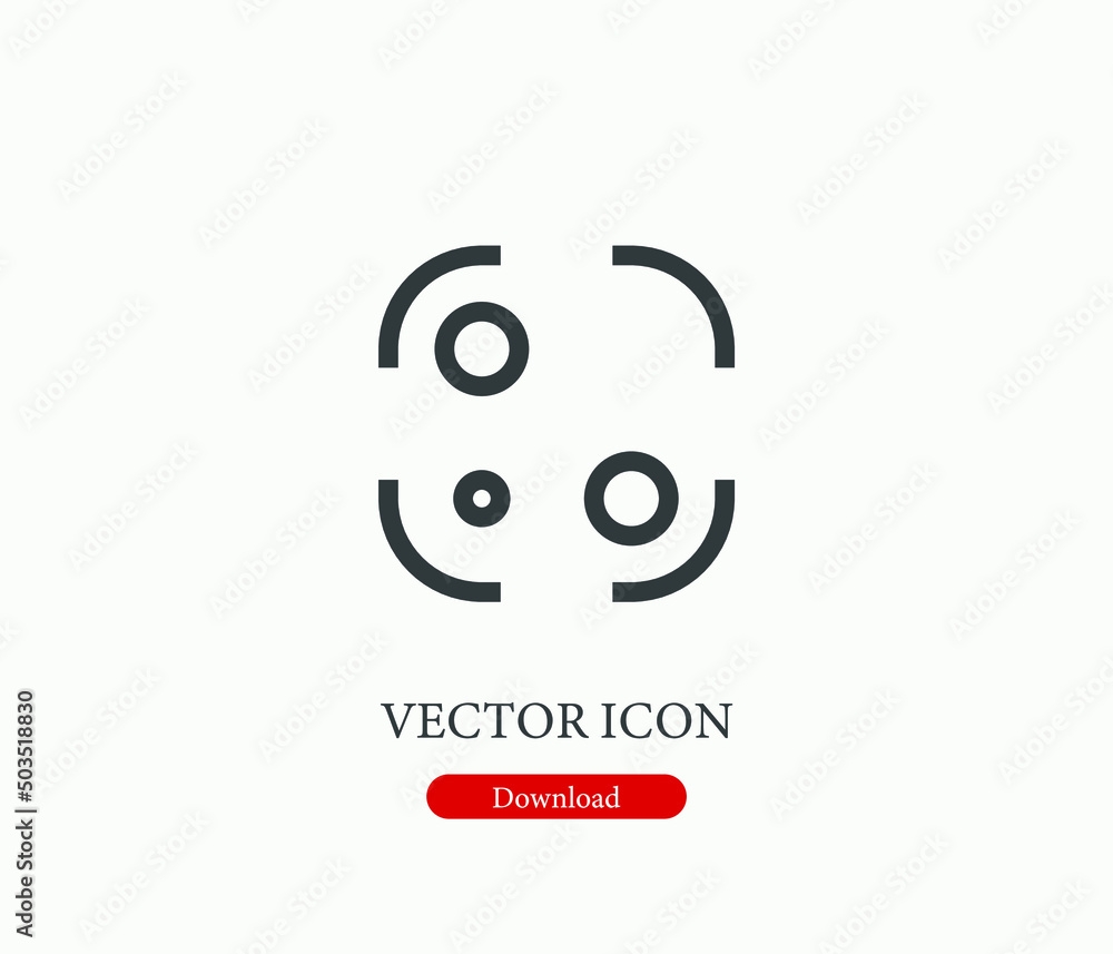 Aufkleber shape vector icon. editable stroke. symbol in line art style for design, presentation, website or mo
