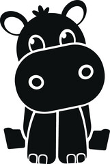 Cartoon Hippo Cute Animal Nose Baby Children Child Illustration Pedestal