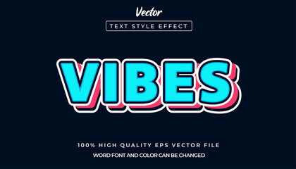 Editable Text Effect Vibes . with 3D design