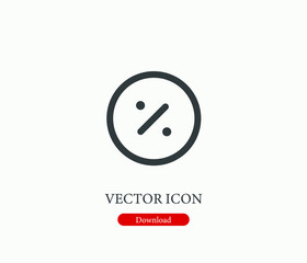 Discount vector icon. Editable stroke. Symbol in Line Art Style for Design, Presentation, Website or Mobile Apps Elements, Logo.  Discount symbol illustration. Pixel vector graphics - Vector
