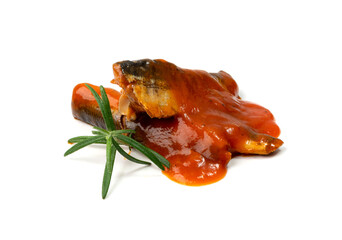 Fish in Tomato Sauce Isolated