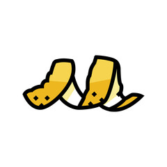 peel lemon color icon vector. peel lemon sign. isolated symbol illustration