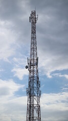 portrait telephone tower high to the sky