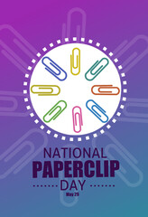 Fototapeta na wymiar national paperclip day may 29 vector illustration, suitable for web banner or card