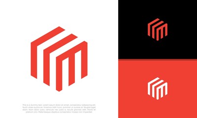 Initials M logo design. Initial Letter Logo.