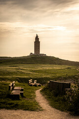 Sunset lighthouse on the north coast