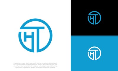 Initials HT logo design. Initial Letter Logo.