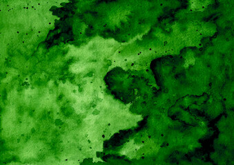 Abstract background texture. Deep green watercolor gradients hand-painted. High resolution texture...