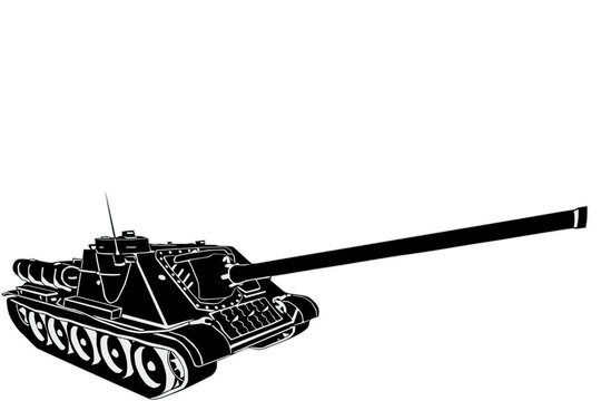 Soviet self-propelled anti-tank installation of the Second World War SU-100 based on the T-34 tank. In black version