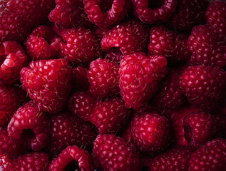 close-up on bulk raspberries
