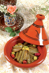 Traditional Moroccan tagine with vegetables, Famous traditional Moroccan tajine. traditional...